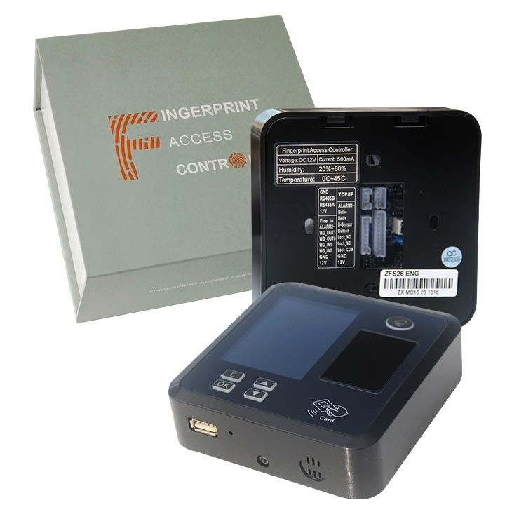 Tcp Ip Wifi Đen TFS28 12V 0,2s Cổng 125 Mhz Kiểm soát truy cập bằng vân tay bằng thẻ