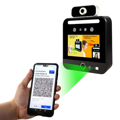 Ý Verifica C19 Máy quét nhiệt độ nhận dạng khuôn mặt Kiosk Độc lập