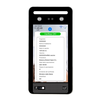 Ý Châu Âu EU Green Pass Scanner Màn hình cảm ứng 8 inch IPS