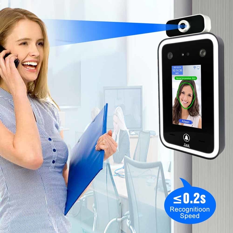 Máy quét mã QR Cảm biến nhiệt độ Bảo mật Camera nhận dạng khuôn mặt Điều khiển truy cập khuôn mặt qua đám mây không dây