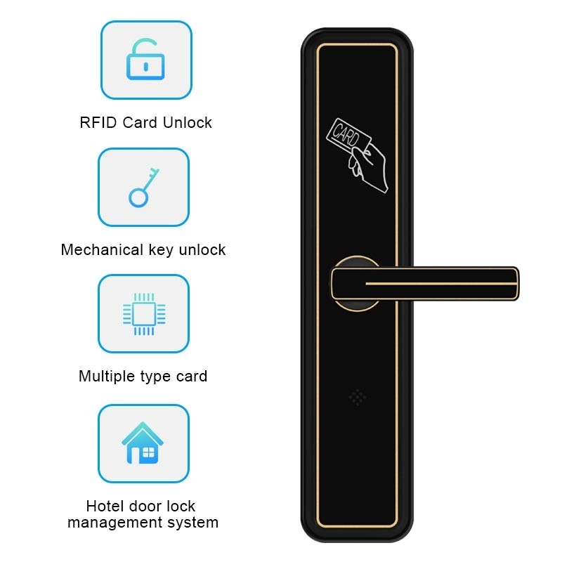 Quẹt thẻ thông minh RFID Khóa cửa Phòng khách sạn Khóa hợp kim nhôm cho khách sạn