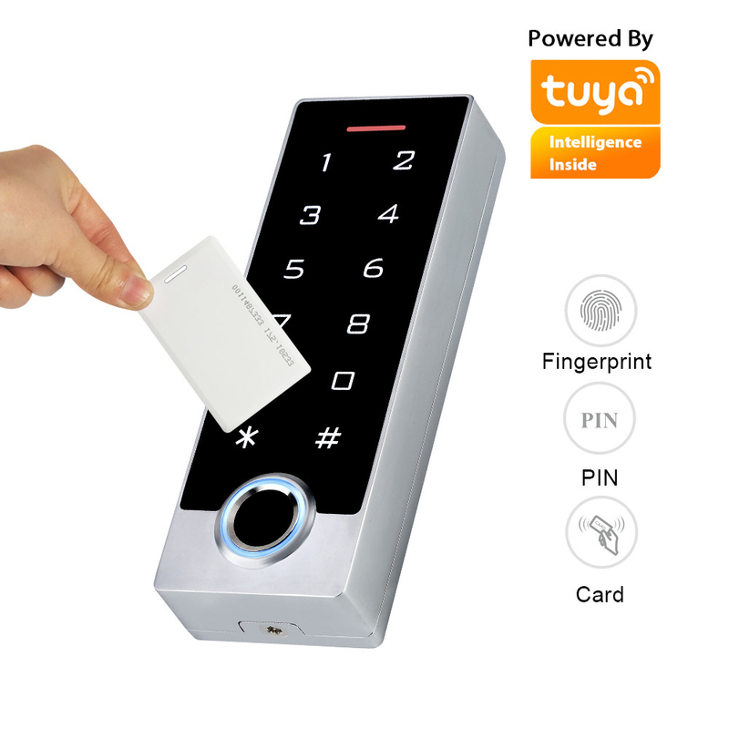 Ứng dụng Tuya Kiểm soát cửa ra vào bằng vân tay sinh trắc học Thẻ RFID Bàn phím cảm ứng IP68 chống nước