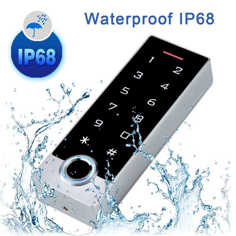 Màn hình IP68 chống nước Bàn phím cảm ứng vân tay Kiểm soát truy cập thẻ RFID với ứng dụng Wifi Tuya