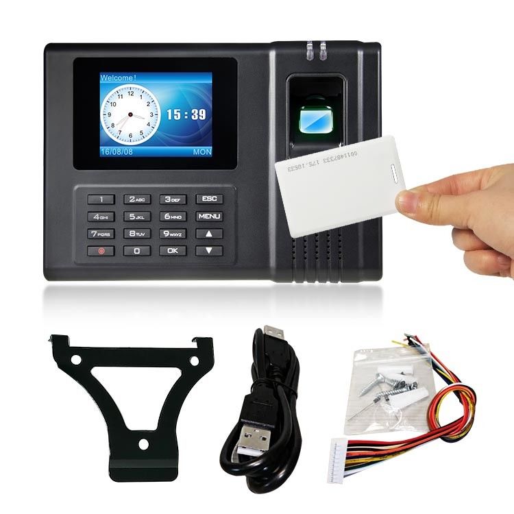 Đồng hồ thời gian LCD 2.4 inch Kiểm soát truy cập vân tay sinh trắc học