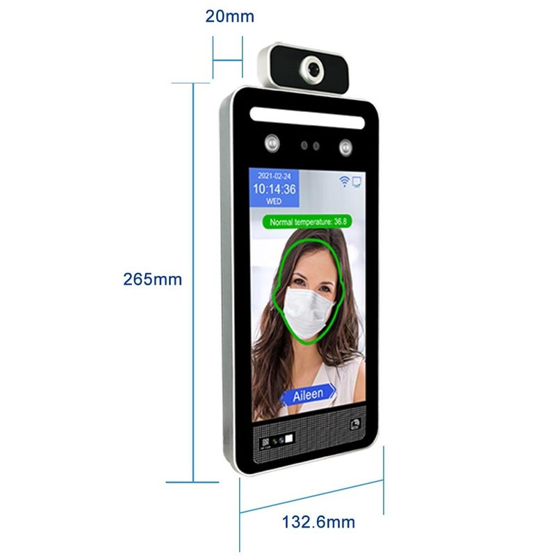 Khoảng cách 0,5m Nhận dạng khuôn mặt Kiểm soát truy cập máy quét nhiệt độ