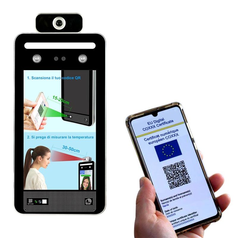 Khoảng cách 0,5m Nhận dạng khuôn mặt Kiểm soát truy cập máy quét nhiệt độ