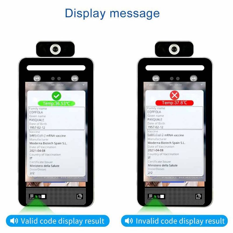 C19 Eu Digital Qr Reader Kiosk nhiệt độ cơ thể với nhận dạng khuôn mặt