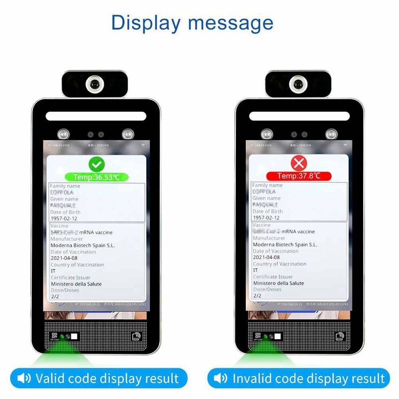 C19 Eu Digital Qr Reader Kiosk nhiệt độ cơ thể với nhận dạng khuôn mặt