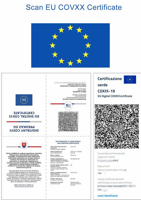 Đầu đọc mã QR 5Inch Máy quét nhiệt độ nhận dạng khuôn mặt EU Green Pass