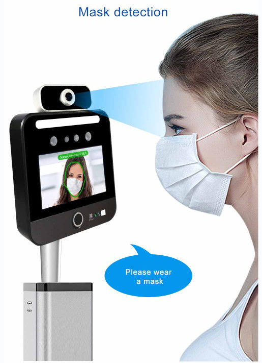 Đầu đọc mã QR 5Inch Máy quét nhiệt độ nhận dạng khuôn mặt EU Green Pass