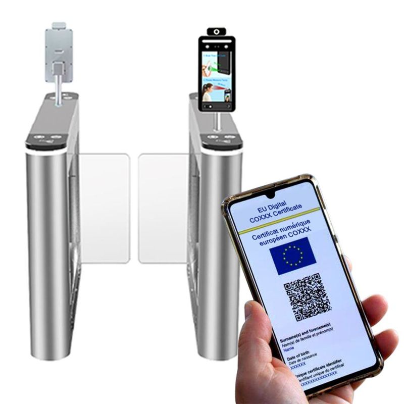 Máy quét nhiệt độ nhận dạng khuôn mặt kỹ thuật số C19 Eu Máy quét thẻ xanh Italia