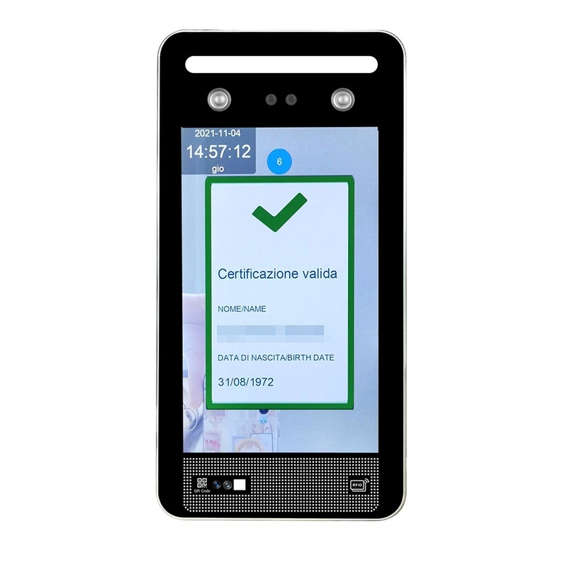 Health Digital EU Green Pass Scanner Kiểm soát truy cập nhận dạng khuôn mặt 8 inch