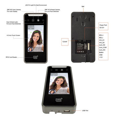 5000 Face Capacity Wifi Cloud Phần mềm Nhân viên Thẻ Thời gian Đồng hồ Mặt Sinh trắc Máy Phụng vụ Backup pin