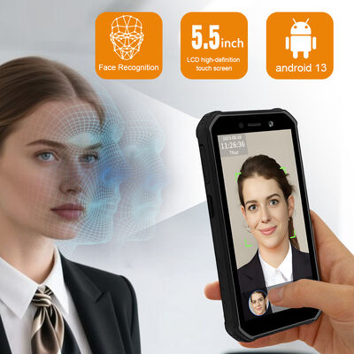 Màn hình cảm ứng 5.5 inch 、 Thiết bị chấm công nhận diện khuôn mặt nhanh 0.3s - Dung lượng 5000 khuôn mặt cho chấm công di động