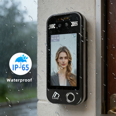 AI Dynamic Face Recognition Fingerprint Access Control Terminal IP65 Waterproof Time Attendance Device