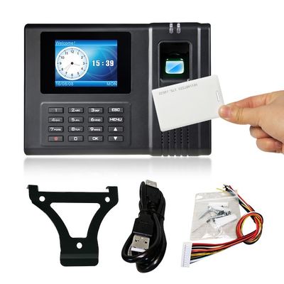 Đồng hồ thời gian LCD 2.4 inch Kiểm soát truy cập vân tay sinh trắc học