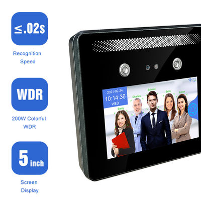 Máy chấm công nhận dạng khuôn mặt 5 inch Ghi lại thời gian sinh học