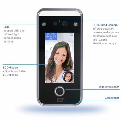 Máy chấm công sinh trắc học đứng cao Máy chấm công thẻ IC Vân tay RS485