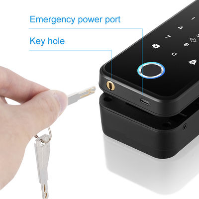 Nhôm ABS Tuya Khóa thông minh Nhận dạng khuôn mặt Vân tay Khóa cửa kính không khung