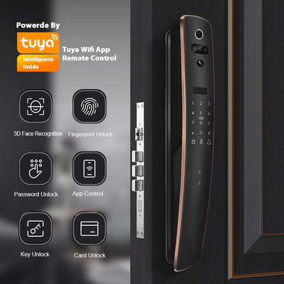 3D Face Digital Tuya Smart Lock Kiểm soát ra vào bằng vân tay RFID Hợp kim nhôm